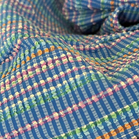 POLO GOLF Ralph Lauren Blue Crinkle-Texture Lined Skort Skirt w/ Pockets - Large - Picture 2 of 8